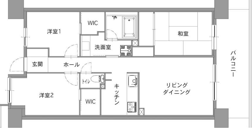 中古マンションのリノベーション前の間取り図