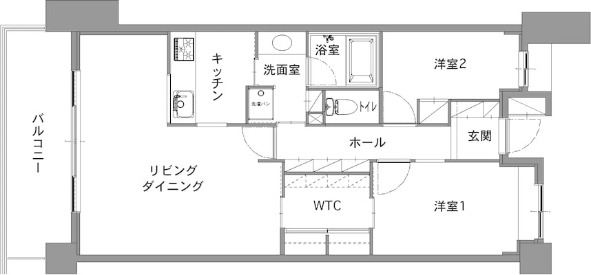 中古マンションのリノベーション前の間取り図