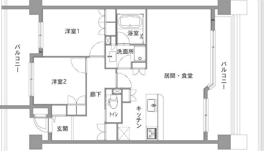 中古マンションのリノベーション前の間取り図
