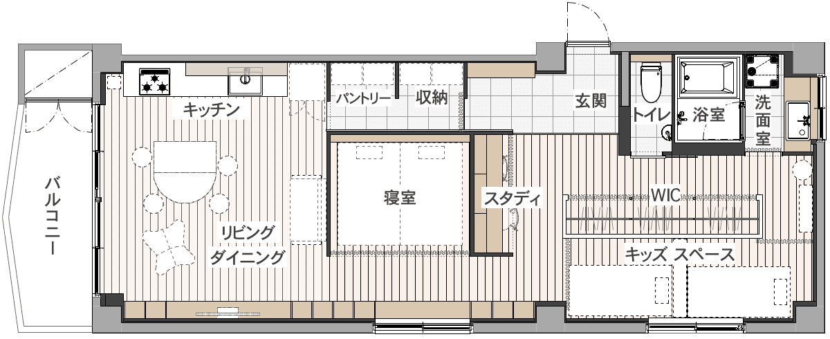 中古マンションのリノベーション後の間取り図