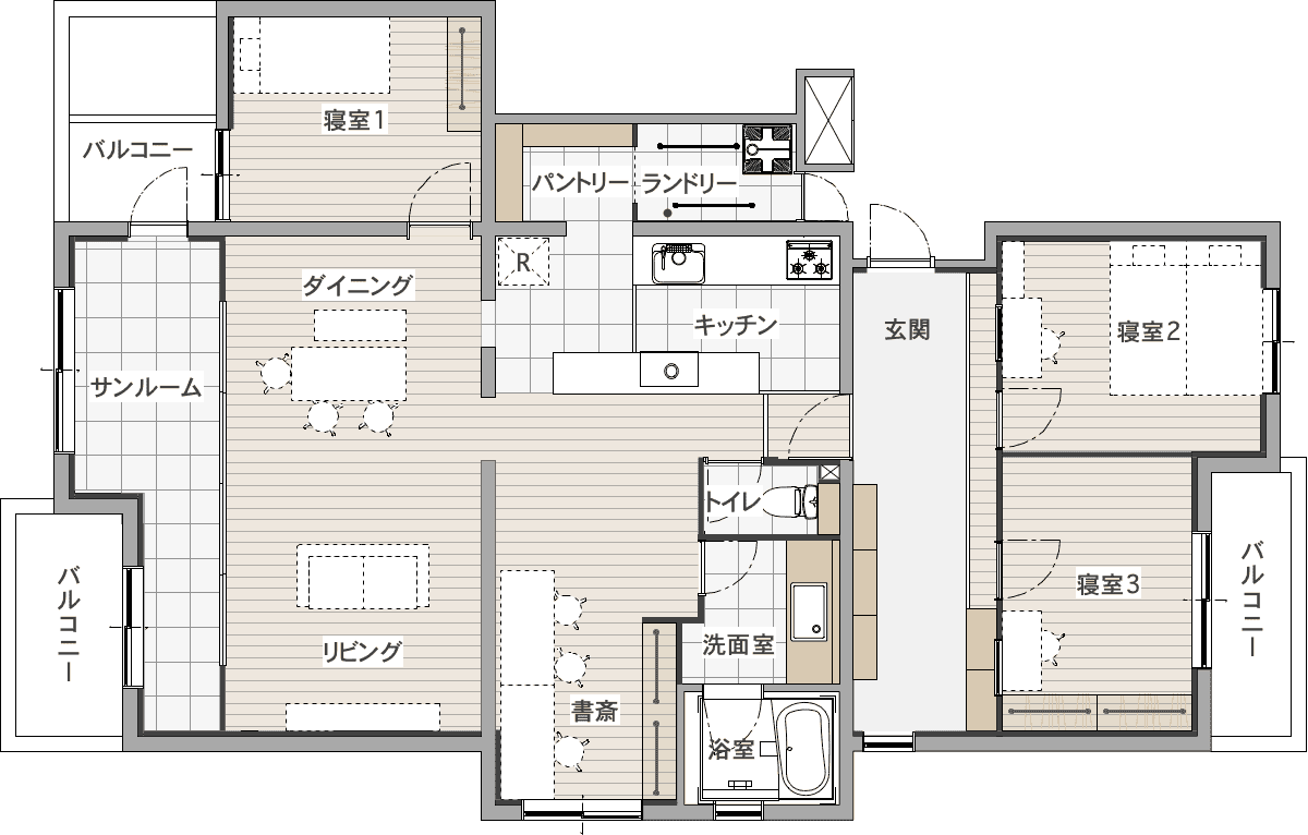 中古マンションのリノベーション後の間取り図