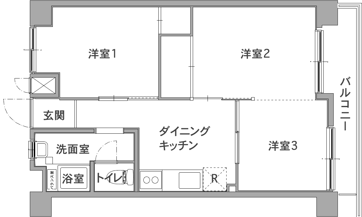 中古マンションのリノベーション後の間取り図
