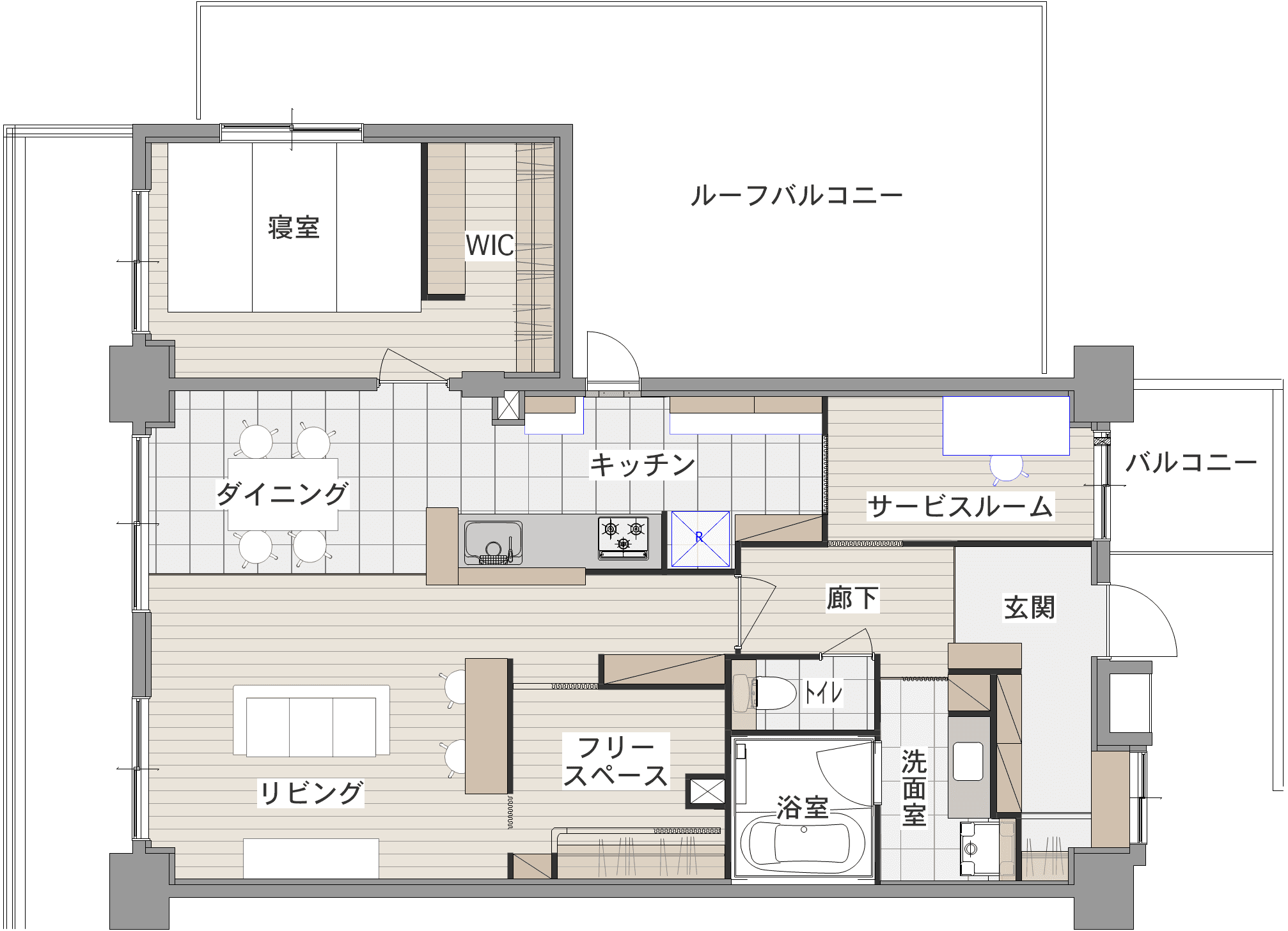 中古マンションのリノベーション後の間取り図