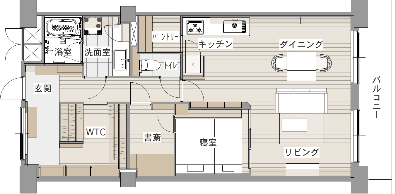 中古マンションのリノベーション後の間取り図