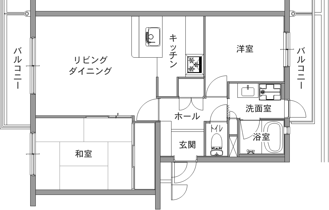 中古マンションのリノベーション前の間取り図