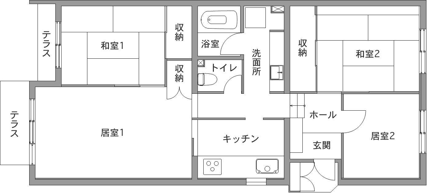 中古マンションのリノベーション前の間取り図