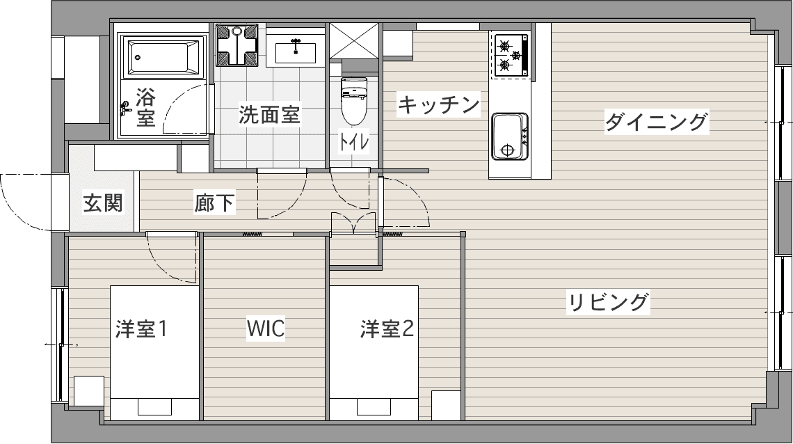 中古マンションのリノベーション後の間取り図