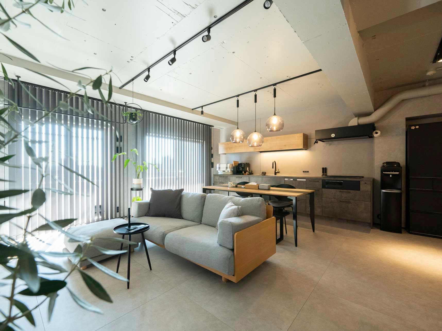 中古マンションのリノベーション後のリビングダイニングキッチン