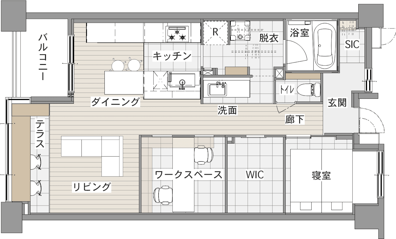 中古マンションのリノベーション後の間取り図