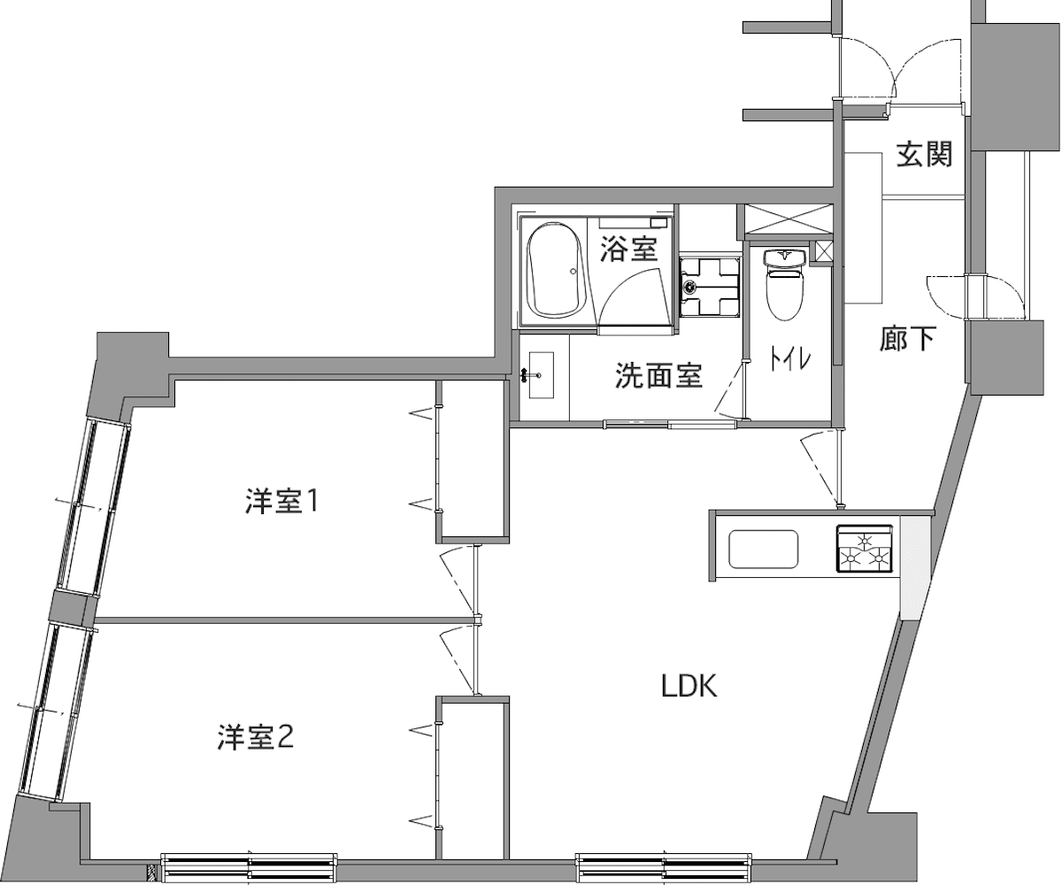 中古マンションのリノベーション前の間取り図