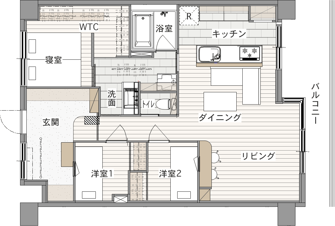 中古マンションのリノベーション後の間取り図