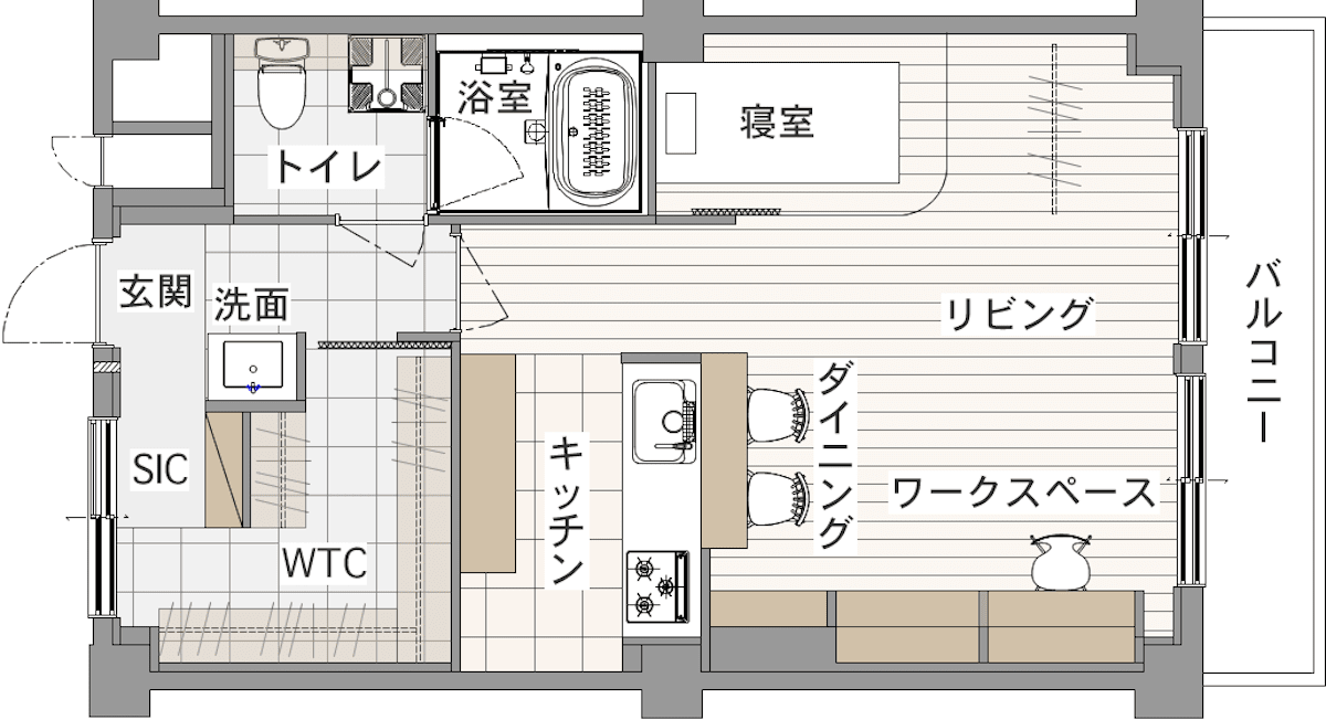 中古マンションのリノベーション後の間取り図