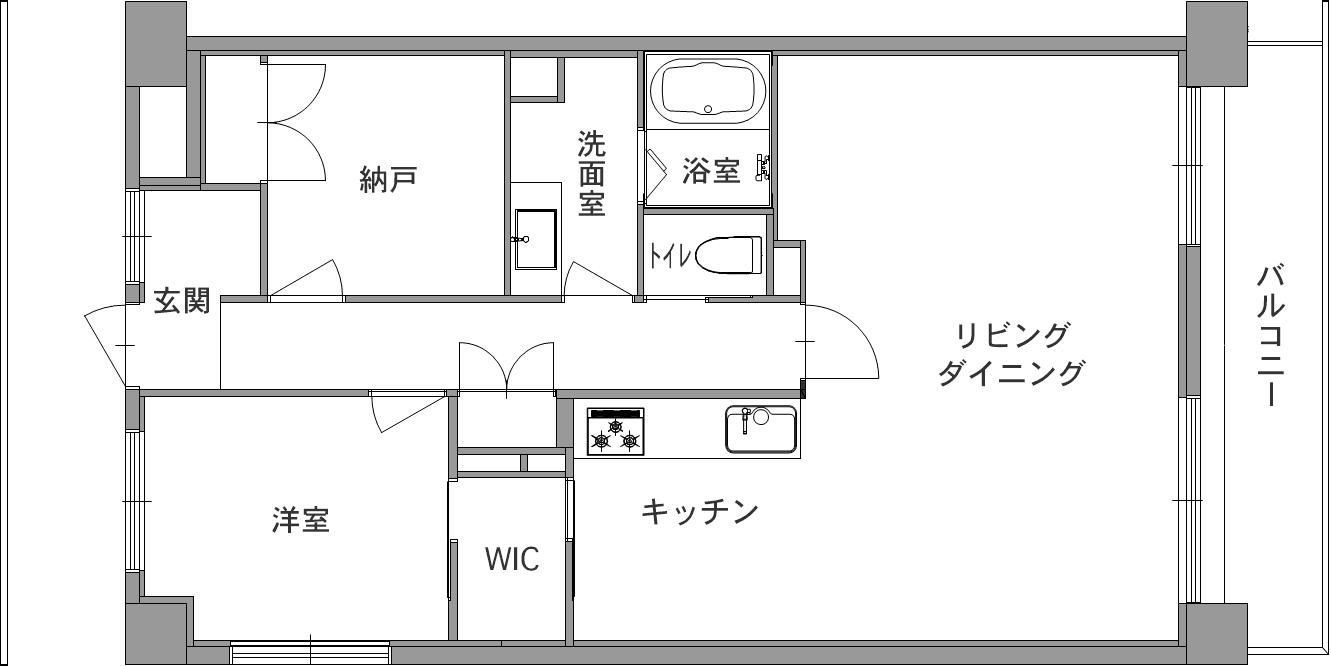 中古マンションのリノベーション前の間取り図