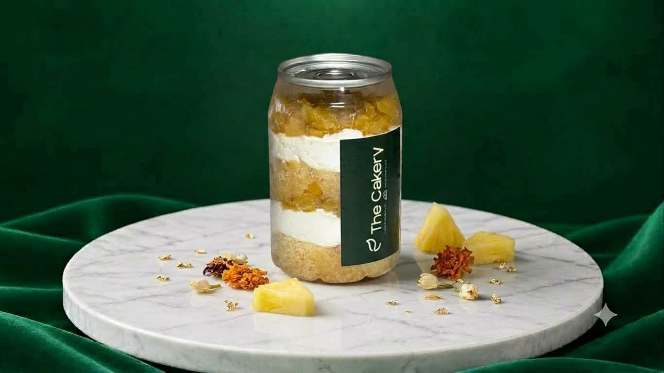 Pineapple jar cake by The Cakery, Jar Cakes in Kannur