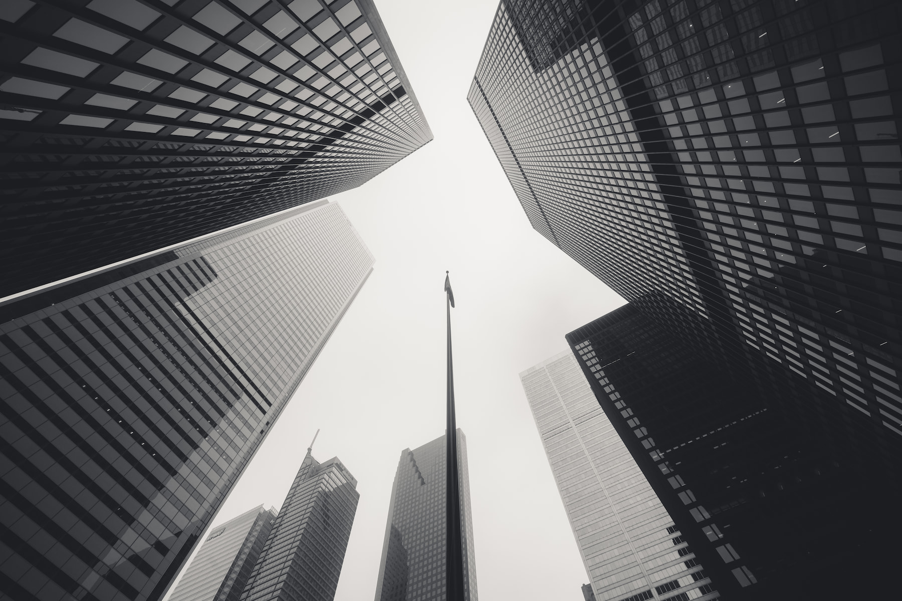 Large skyscraper buildings in a big city
