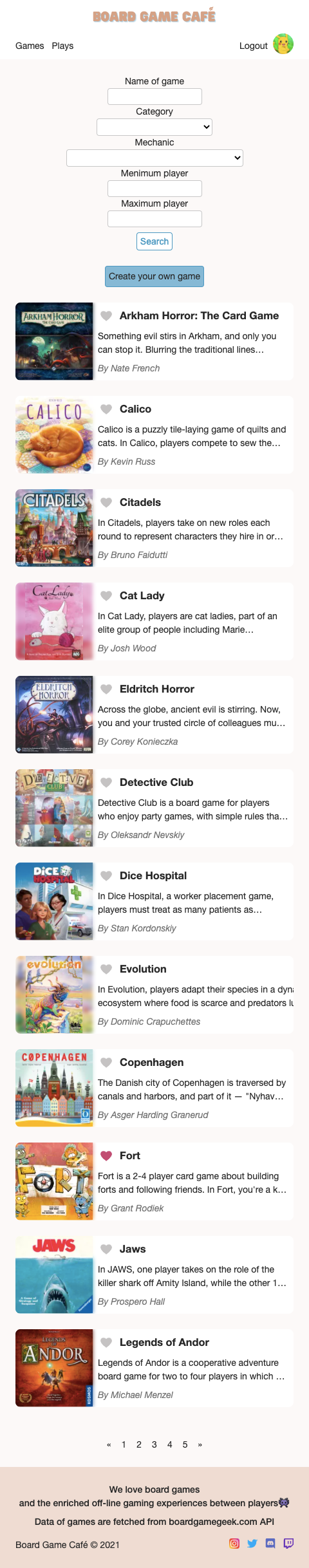 GitHub - Jennie-QIAN/board-game-cafe: Online café for board game geeks ...