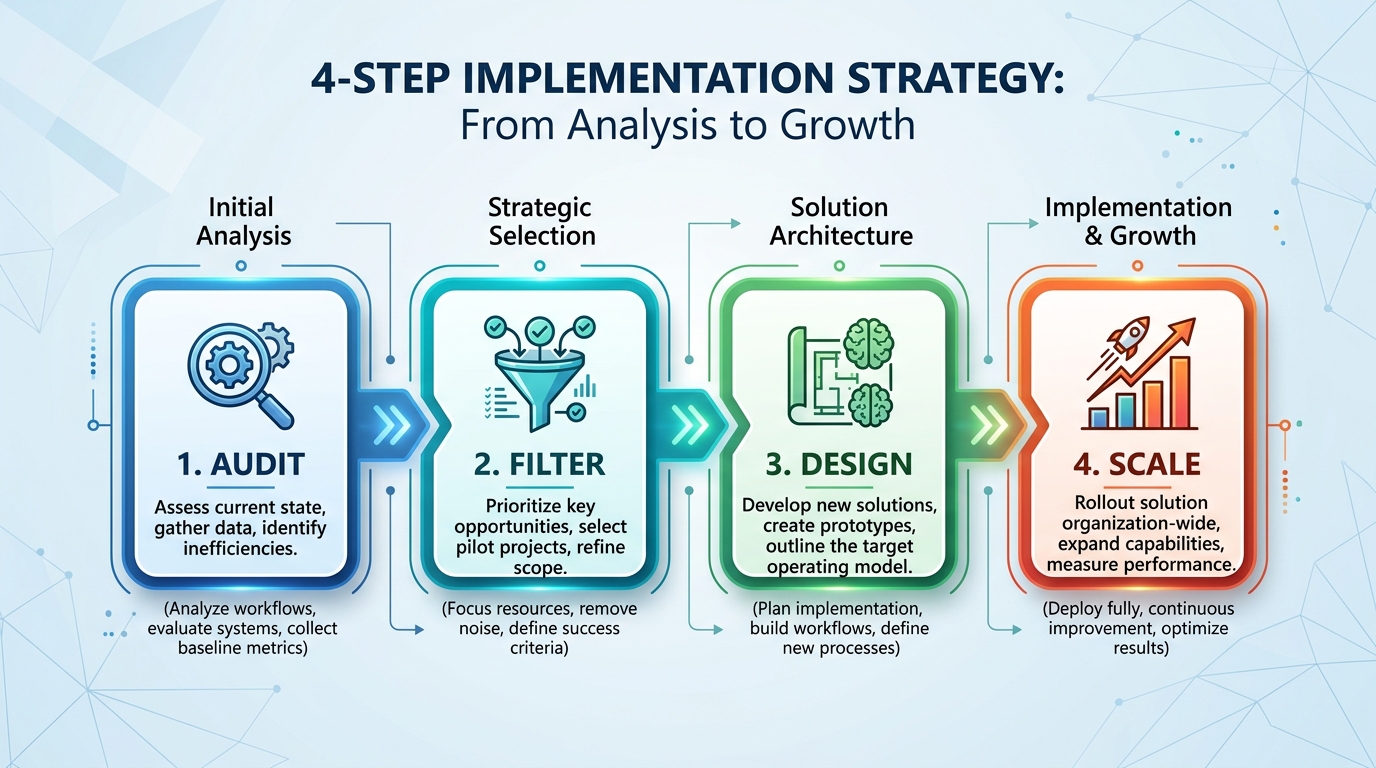 Section Illustration: A clean, multi-step progress diagra
