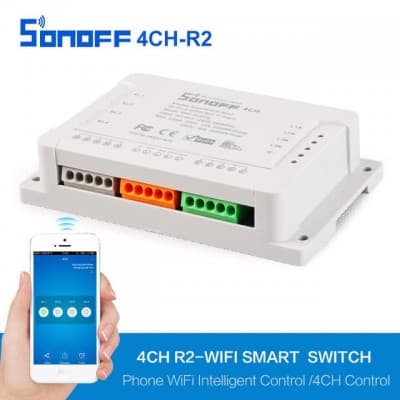 Sonoff 4CH R2 - 4 Channel Din Rail Mounting WiFI Relay Switch Sonoff 4CH R2 - 4 Channel Din Rail Mounting WiFI Relay Switch