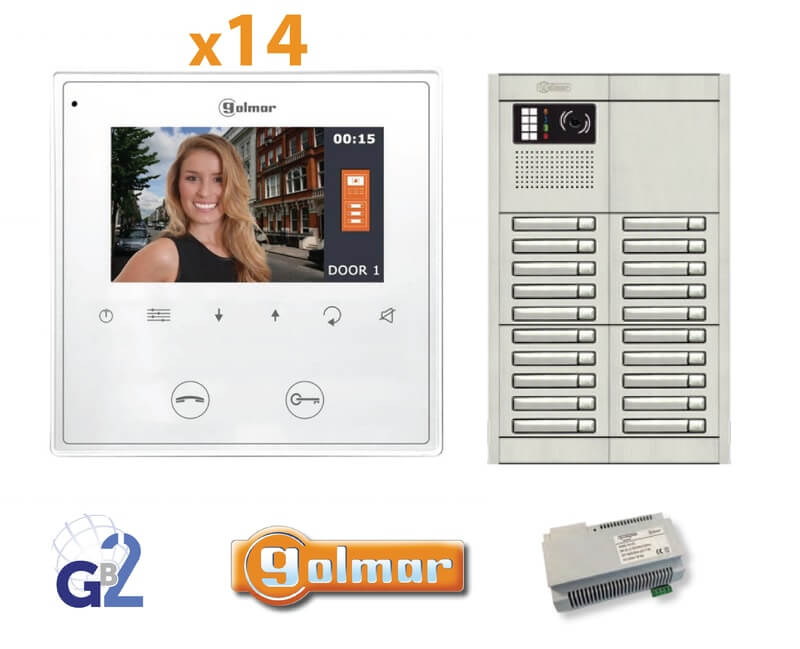 Kit Video Intercom Golmar 14 Appartments Vesta2 Nexa14 GB2 Kit Video Intercom Golmar 14 Appartments Vesta2 Nexa14 GB2