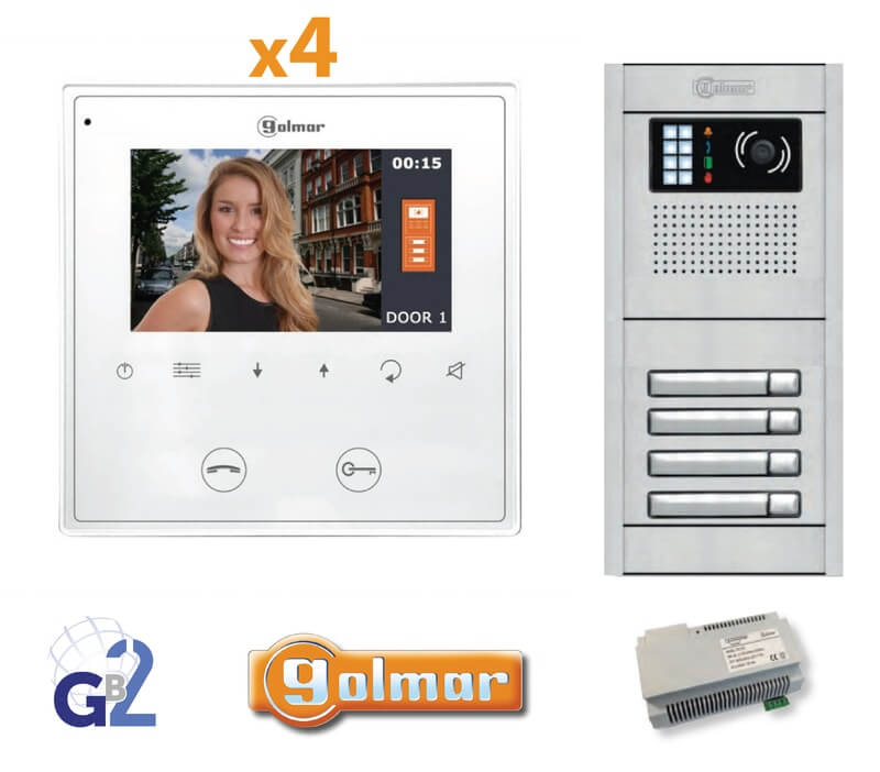 Kit Video Intercom Golmar 4 Appartments Vesta2 Nexa4 GB2 Kit Video Intercom Golmar 4 Appartments Vesta2 Nexa4 GB2