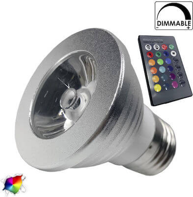 Σποτάκι LED E27 5 Watt RGB 220V με Ασύρματο Χειριστήριο Σποτάκι LED E27 5 Watt RGB 220V με Ασύρματο Χειριστήριο