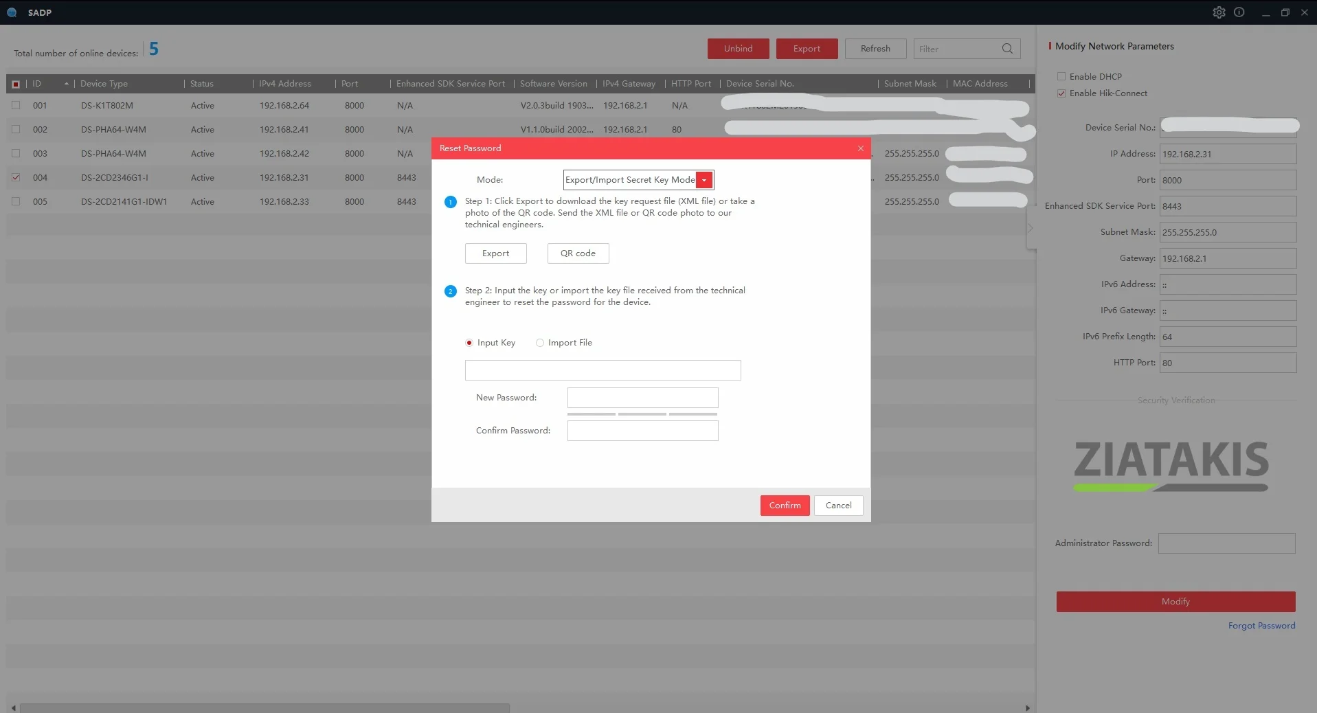 Reset admin Password Hikvision