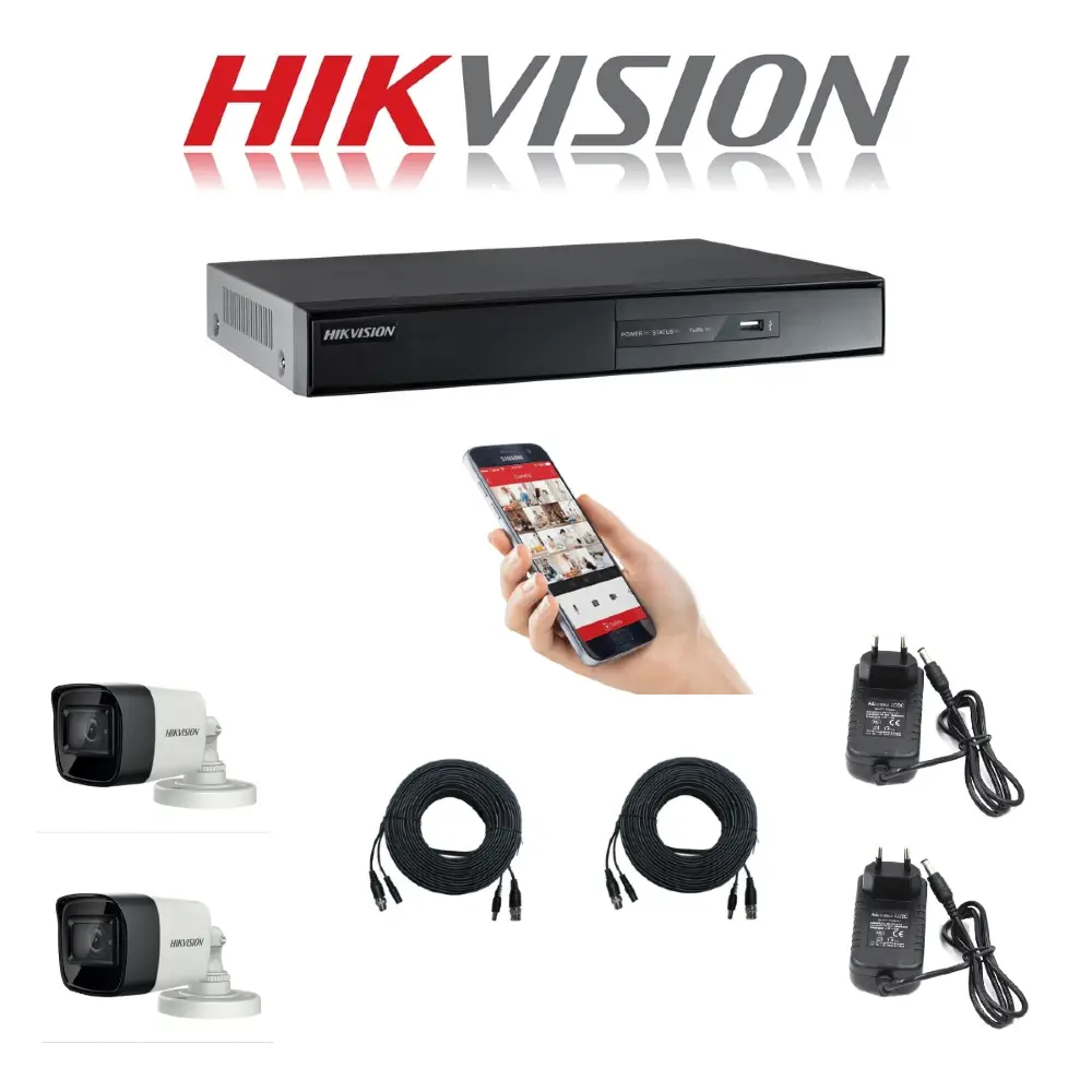 Kit 2 Cameras 1080p with DVR Recorder HIKVISION Eco2 Kit 2 Cameras 1080p with DVR Recorder HIKVISION Eco2