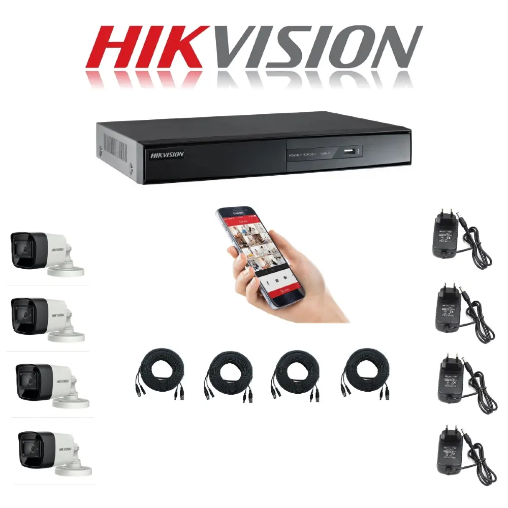 Kit 4 Cameras 1080p with DVR Recorder HIKVISION Eco4 Kit 4 Cameras 1080p with DVR Recorder HIKVISION Eco4