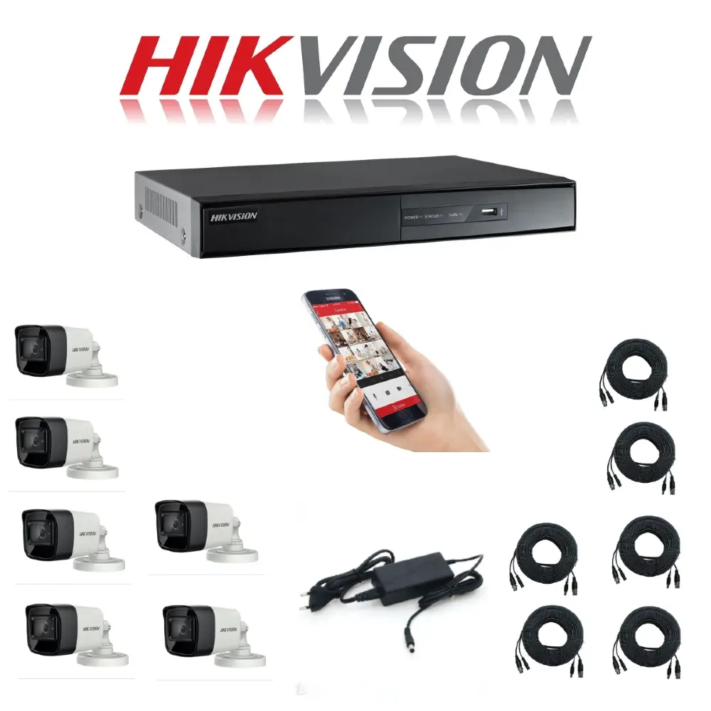 Kit 6 Cameras 1080p with DVR Recorder HIKVISION Eco6 Kit 6 Cameras 1080p with DVR Recorder HIKVISION Eco6