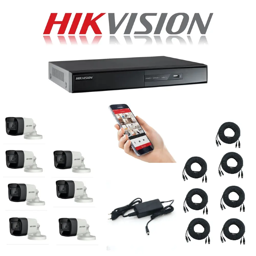 Kit 7 Cameras 1080p with DVR Recorder HIKVISION Eco7 Kit 7 Cameras 1080p with DVR Recorder HIKVISION Eco7