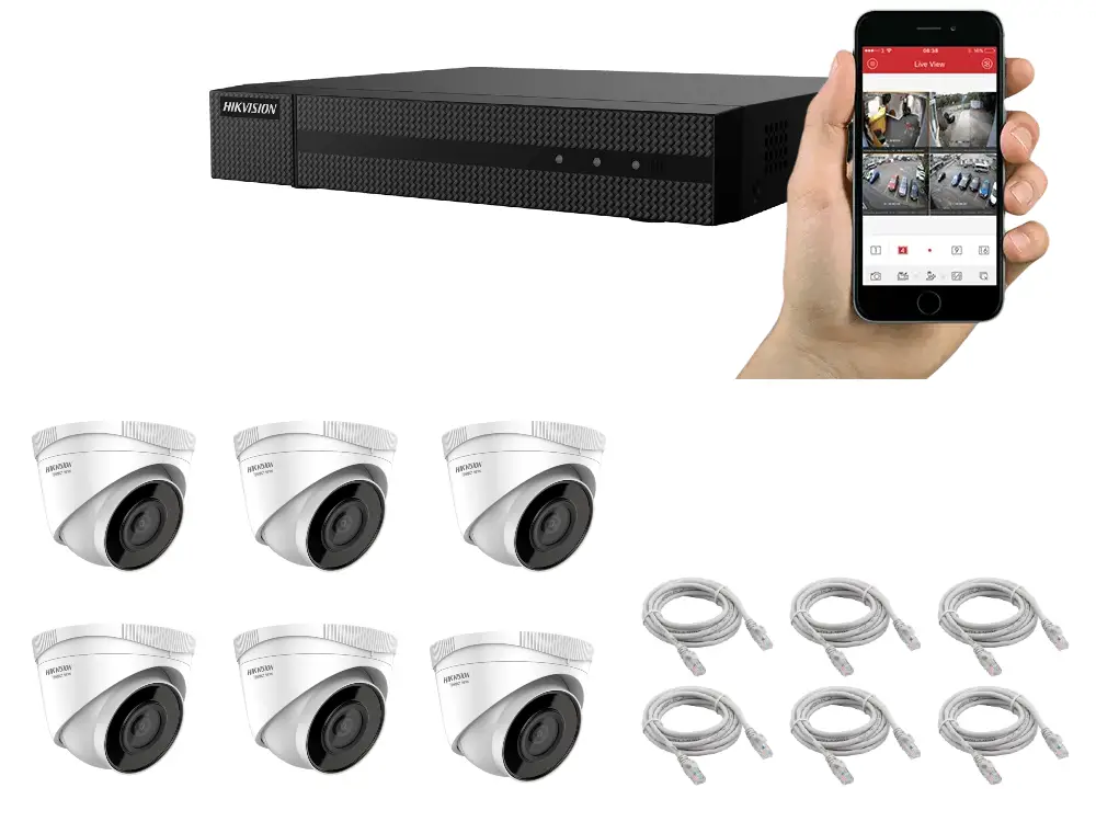 Σετ 6 IP Καμερών 1080p με IP καταγραφικό HIKVISION Eco6