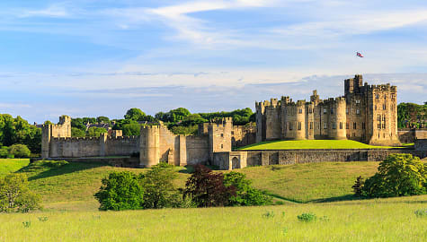 Alnwick Castle, filming location for Harry Potter, in Northumberland, England