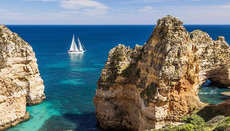 Beautiful bay in the Algarve region of Portugal.