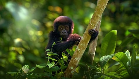 Baby gorilla in Bwindi Impenetrable Forest, Uganda