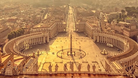 View of St Peter's Square in Vatican City, Rome