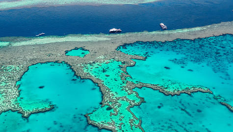 Australia's Great Barrier seen from a helicopter