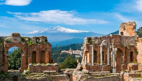 Greek Theater of Taormina in Sicily, Italy