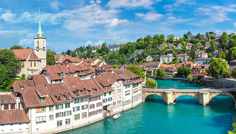 Panoramic view of Bern in a beautiful summer day in Switzerland.