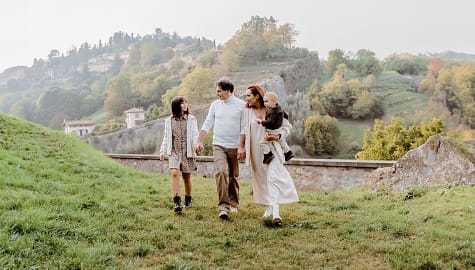 Family in Bergamo, Italy