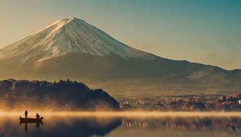 Japan Mount Fuji over Lake Kawaguchiko
