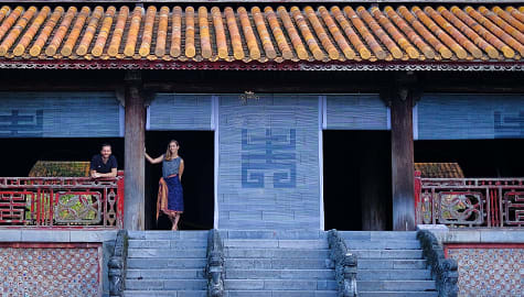 Couple at the Citadel of Hue in Vietnam