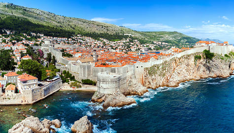Dubrovnik overlooking the Adriatic Sea on the Dalmatian Coast in Croatia