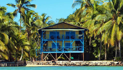 A hotel on the coast in Belize.