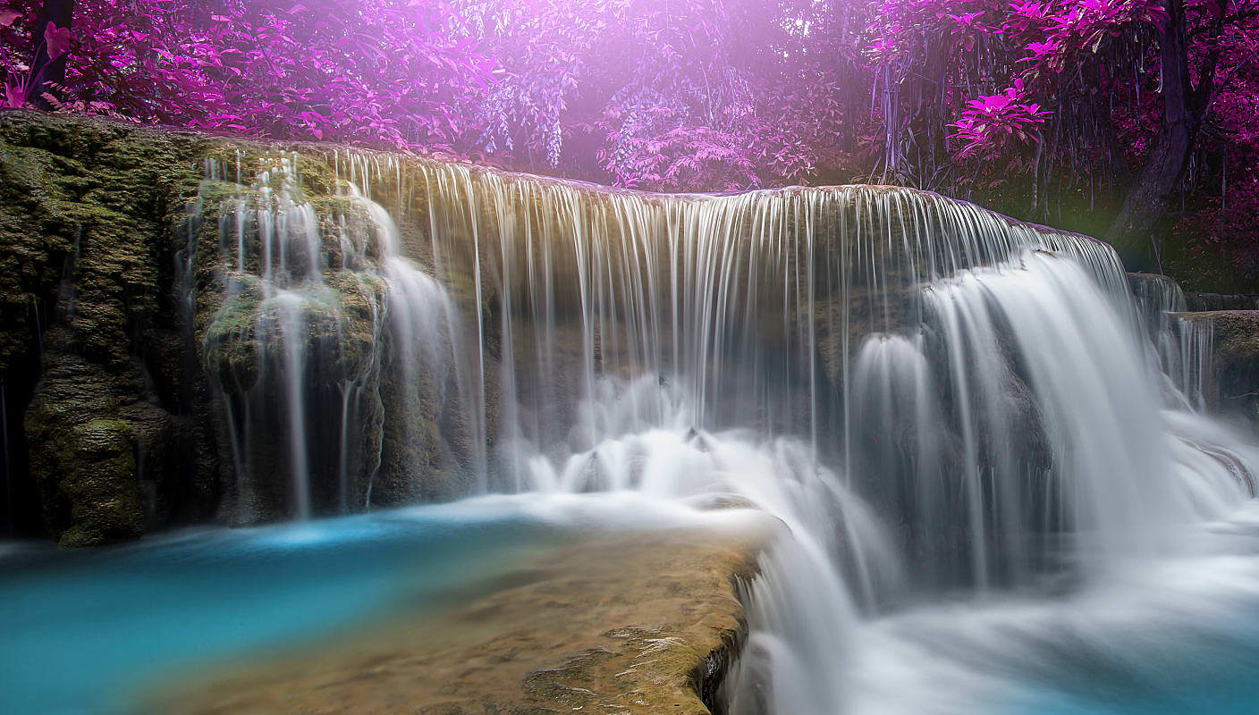 Romantic waterfall in Kanchanaburi, Thailand