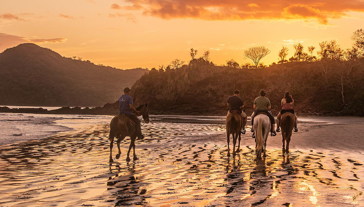 Horsback riding at Playa Conchal in Guanacaste, Costa Rica