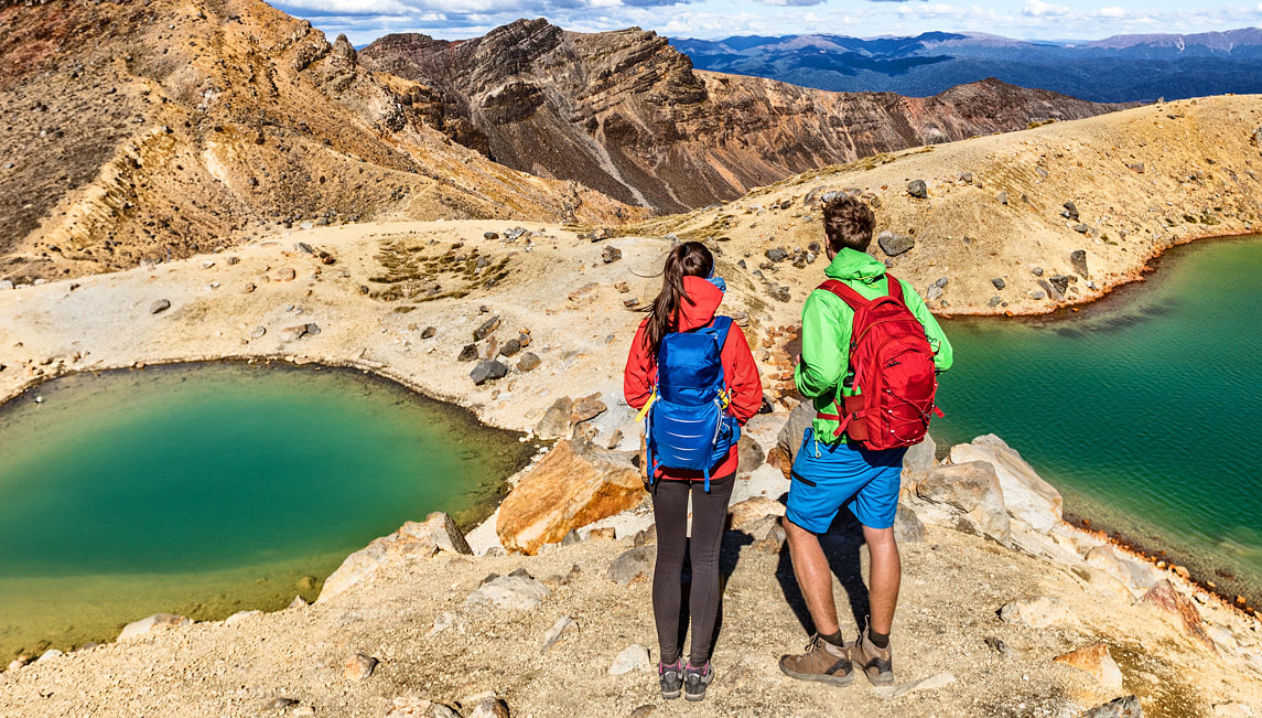 Alpine Crossing in Tongariro National Park in New Zealand.