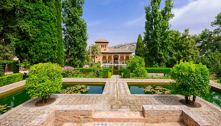Partal Palace inside the Alhambra fortress complex In Granada, Spain