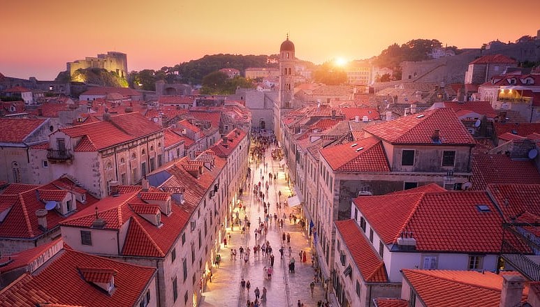 Sunset in Dubrovnik, Croatia