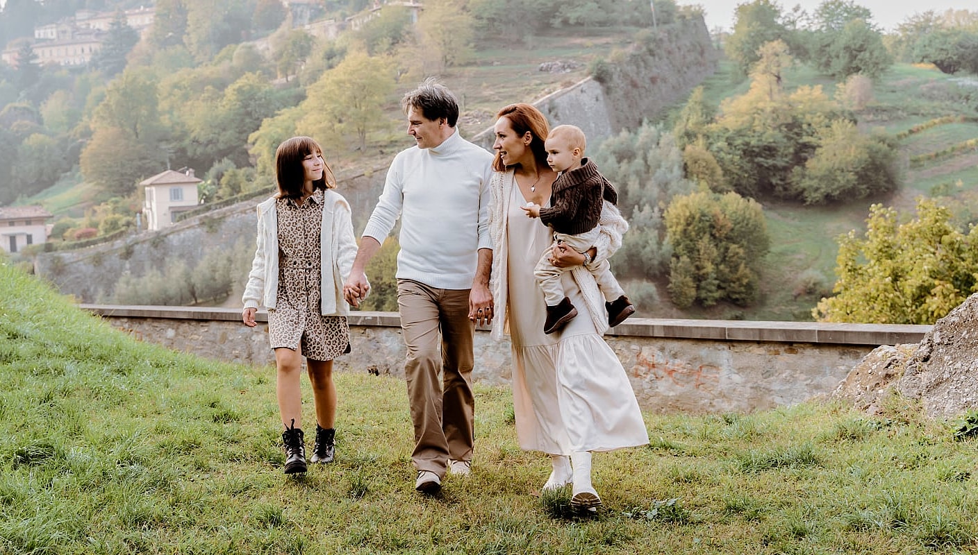 Family in Bergamo, Italy