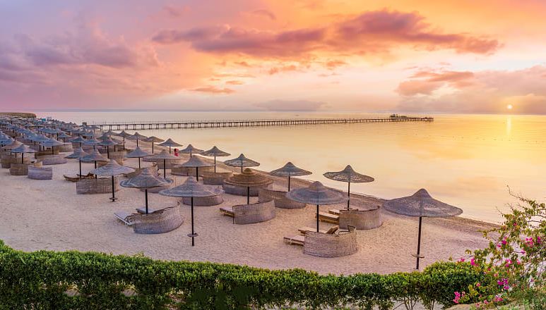 Sunrise at beach in Marsa Alam, Egypt